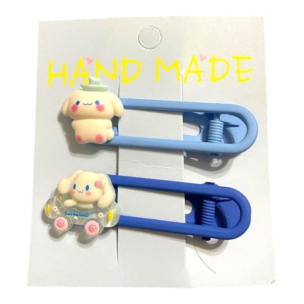 Handmade Kawaii Cinnamoroll-Inspired Hair Clips (2-Pack)